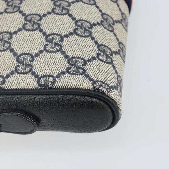 GUCCI GG Supreme Sherry Line Shoulder Bag PVC Navy Gold 89 02 055 Auth 143138 - Picture 14 of 16